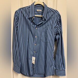 Burberry Blue Stripe Button-Down Dress Shirt